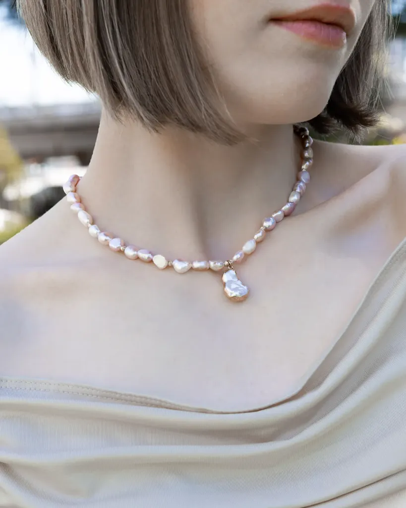 Blush Petal Pearl Necklace